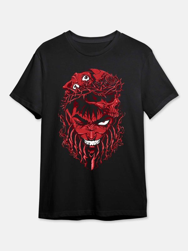 Berserk-Anime T-Shirt-Split Head - Black