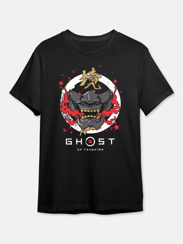 Ghost of Tsushima-Face-Gaming T-Shirt-Black