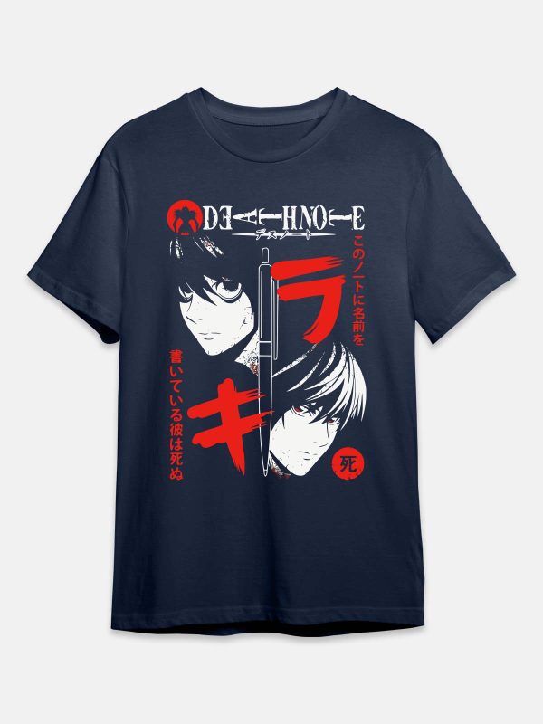 Death Note- Anime T-Shirt-Light and Kira - Navy