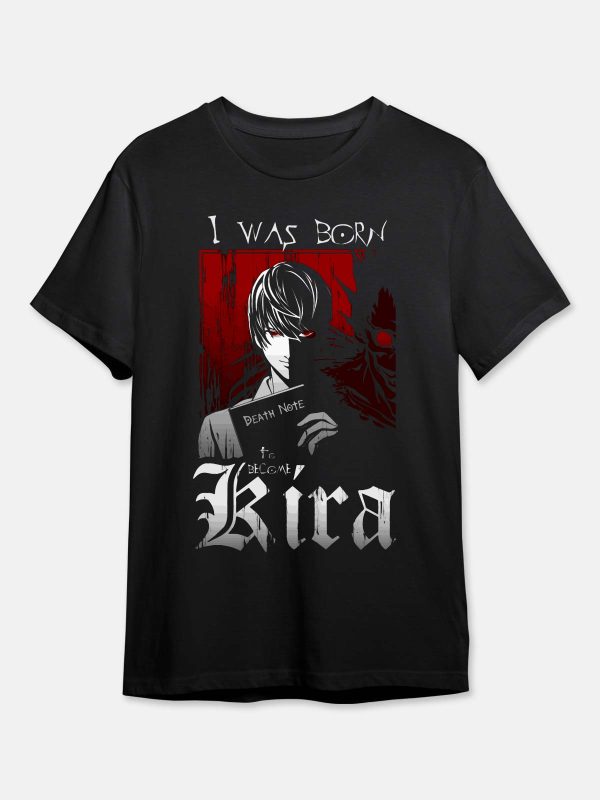 Death Note-Anime T-Shirt-Kira-Black