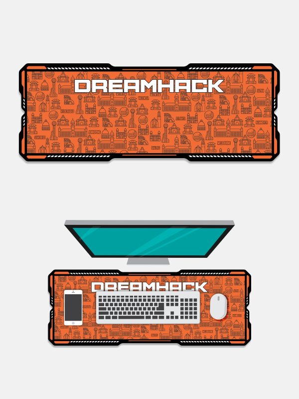 DreamHack Orange | Gaming Mouse Pad Desk Mat for Computer Laptop