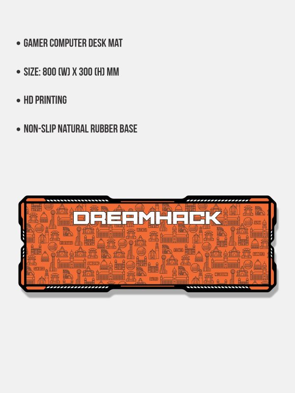 DreamHack Orange | Gaming Mouse Pad Desk Mat for Computer Laptop - Image 2