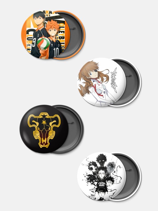 Anime Badges Design 2- Pack of 4
