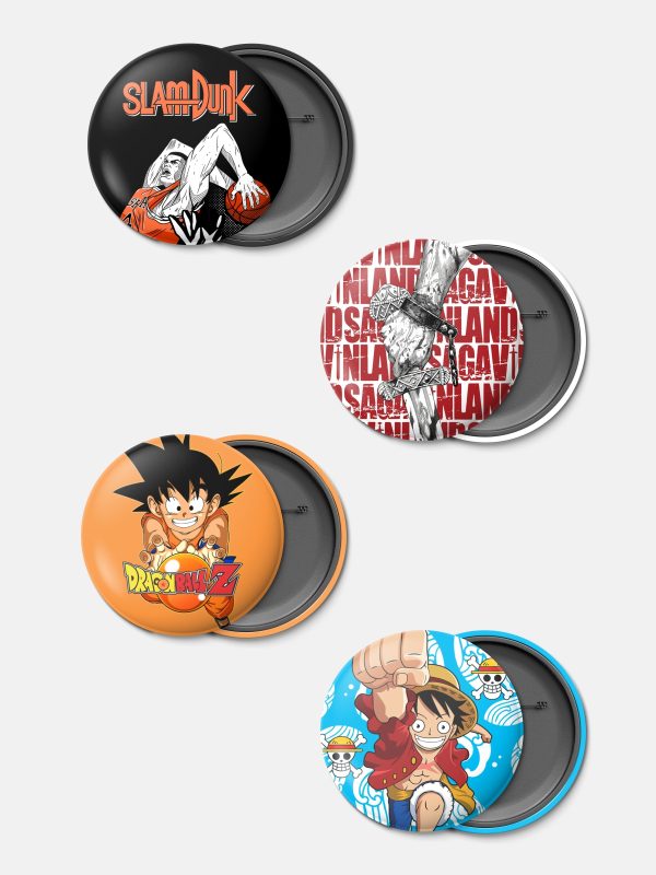 Anime - Badges Design 3- Pack of 4