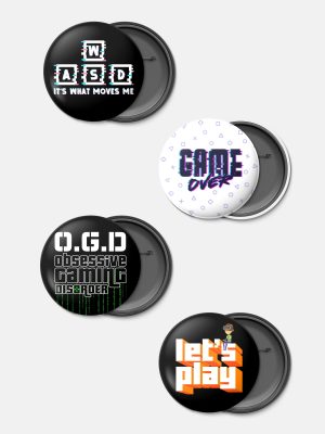Gaming Quotes Badges D1 - Pack of 4