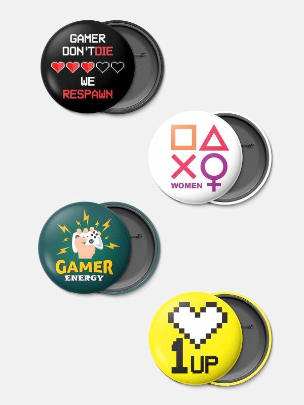 Gaming Quotes Badges D2 - Pack of 4