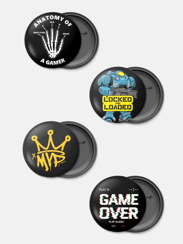 Gaming Quotes Badges D3 - Pack of 4
