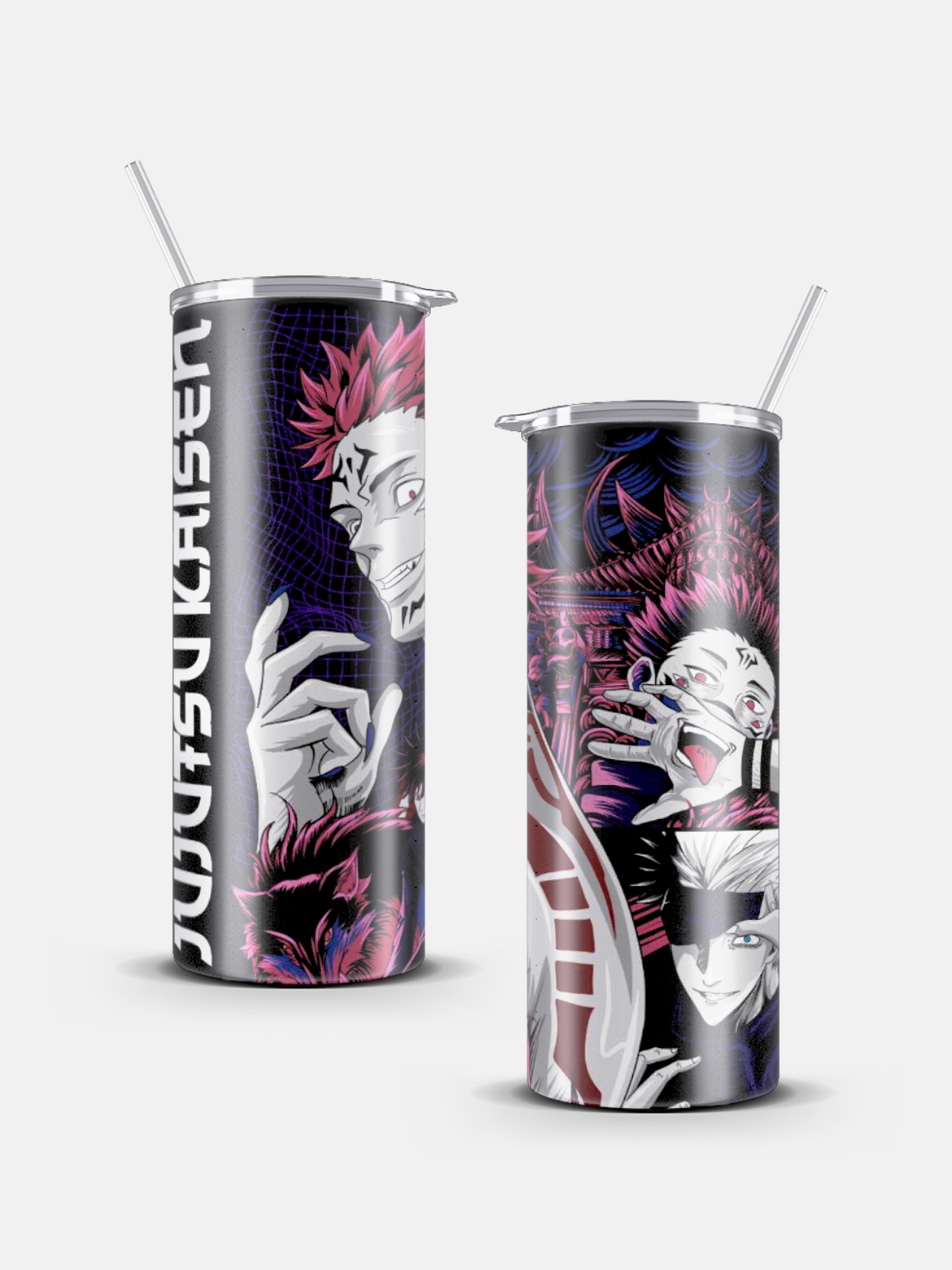 Skinny Tumbler with Straw-Sukuna