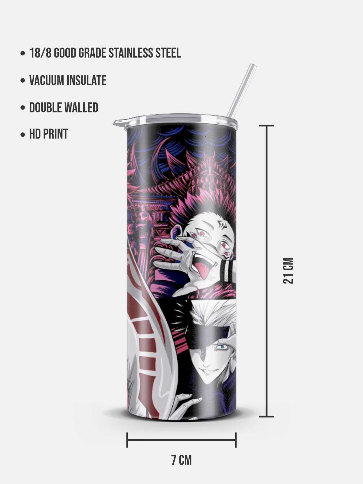 Skinny Tumbler with Straw-Sukuna - Image 3