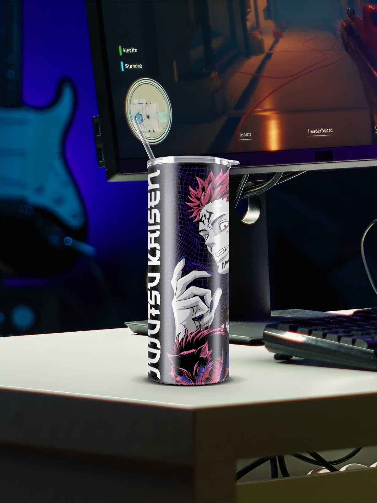 Skinny Tumbler with Straw-Sukuna - Image 2