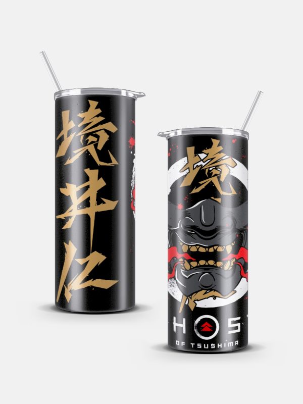 Ghost of Tsushima-Skinny Tumbler with Straw