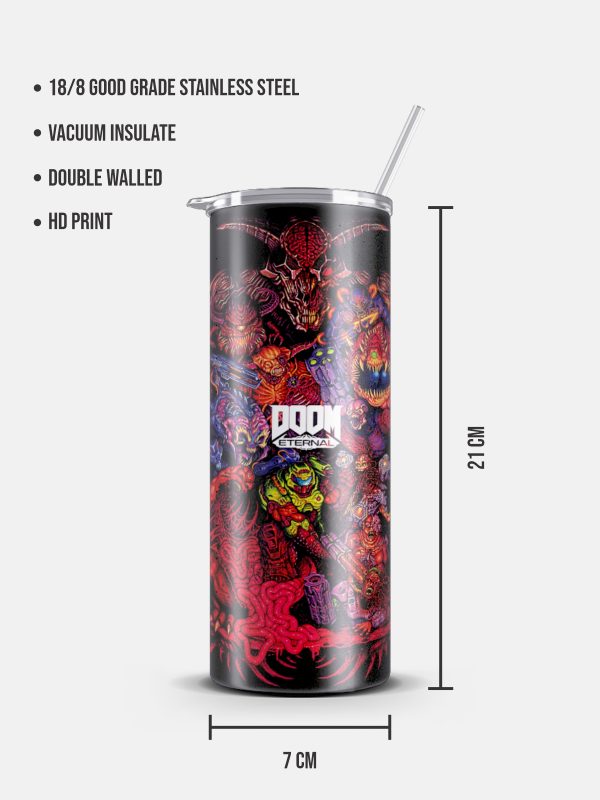 Doom Eternal-Skinny Tumbler with Straw - Image 3