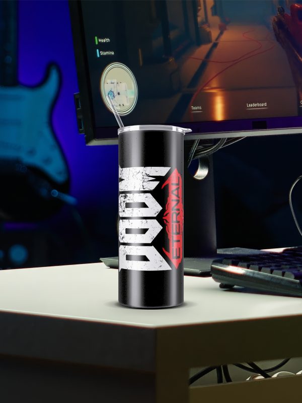 Doom Eternal-Skinny Tumbler with Straw - Image 2