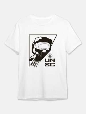 Gaming Tshirt-Halo-Helmet-White