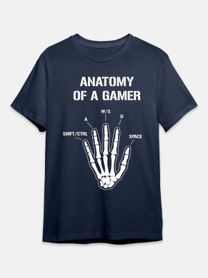 Anatomy of a Gamer-Gaming Quotes T-Shirt -Navy