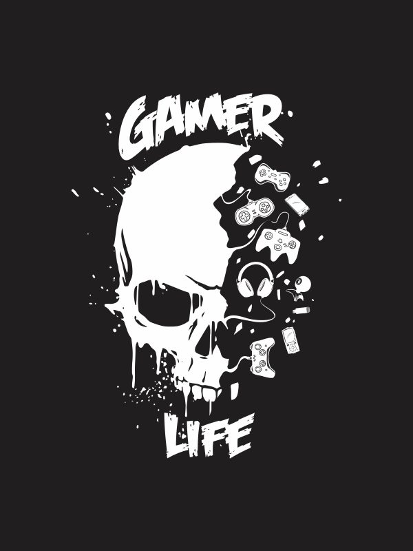 Gamer Life-Gaming Quotes T-Shirt - Black - Image 3