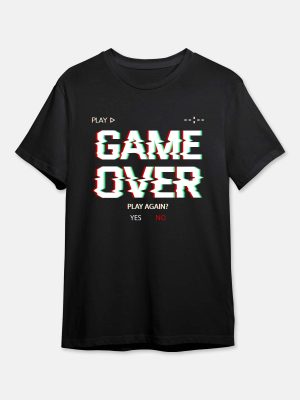 Gaming Quotes T-Shirt - Game Over - Black