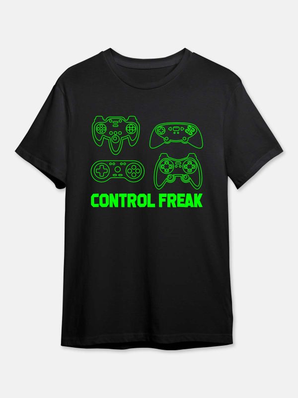 Control Freak - Gaming Quotes T-Shirt - Black