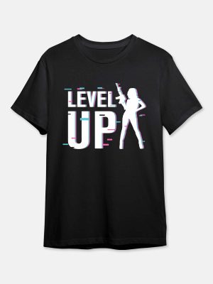 Gaming Quotes T-Shirt - Level Up - Black