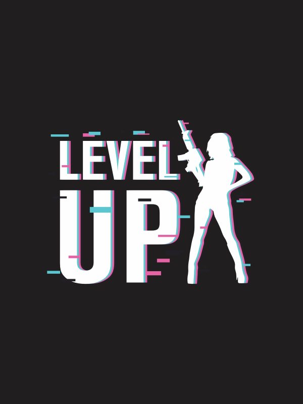 Gaming Quotes T-Shirt - Level Up - Black - Image 3