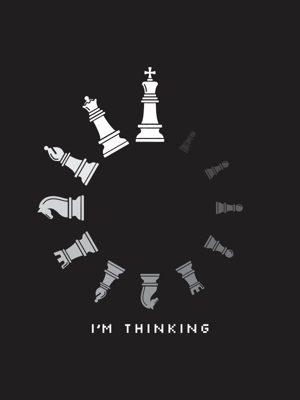 I'm Thinking - Chess T-Shirt - Black - Image 3