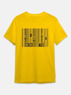 Barcode Check Mate - Chess T-Shirt - Yellow