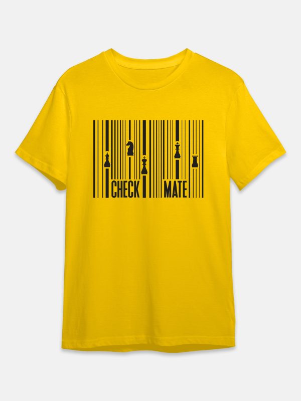 Barcode Check Mate - Chess T-Shirt - Yellow