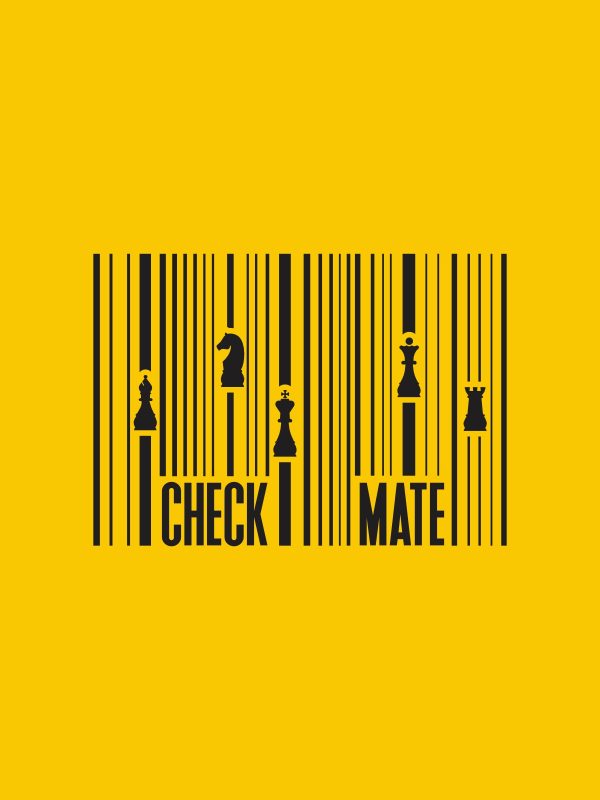 Barcode Check Mate - Chess T-Shirt - Yellow - Image 3