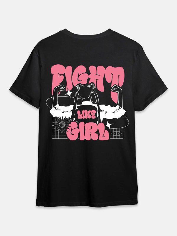 Fight Like Girl - Gaming Quotes Tshirt - Black