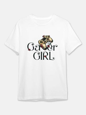 Gamer Girl - Gaming Quotes Tshirt - White