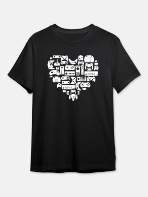 Gamer Heart - Gaming Quotes T-Shirt - Black