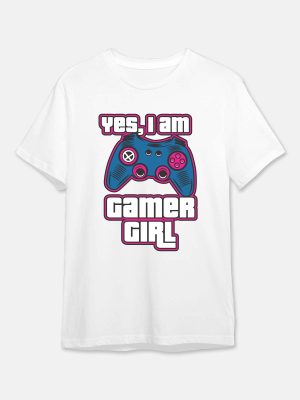 I am Gamer Girl - Gaming Quotes T-Shirt - White