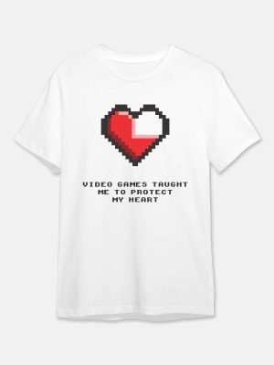Pixel Heart - Gaming Quotes T-Shirt - White