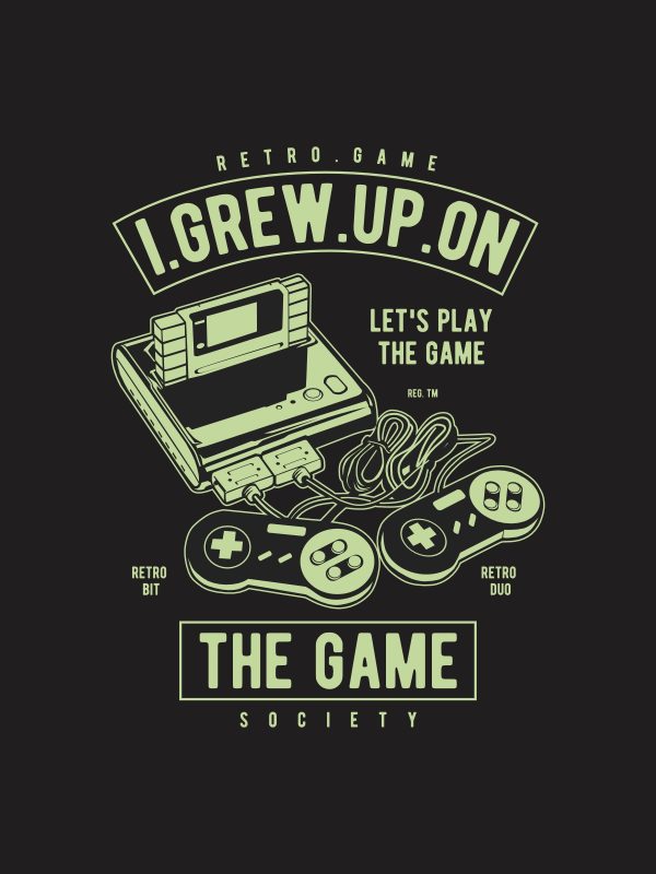 I Grew Upon the Game - Gaming Quotes Tshirt - Black - Image 3