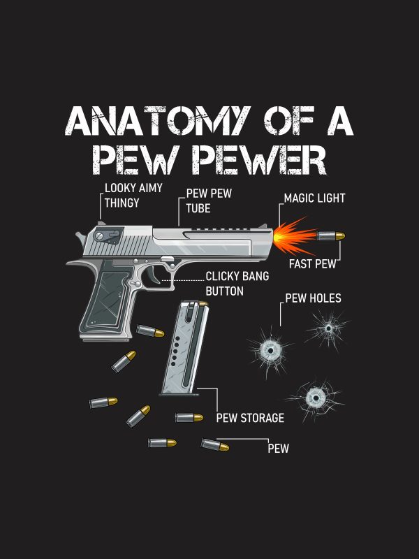 Anatomy of a Pew Pewer - Gaming Quotes Tshirt - Black - Image 3