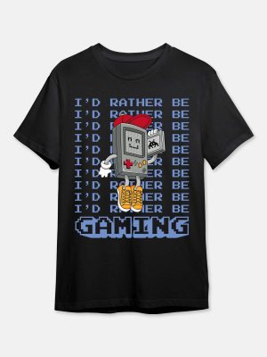 I'd Rather Be Gaming - Gaming Quotes Tshirt - Black