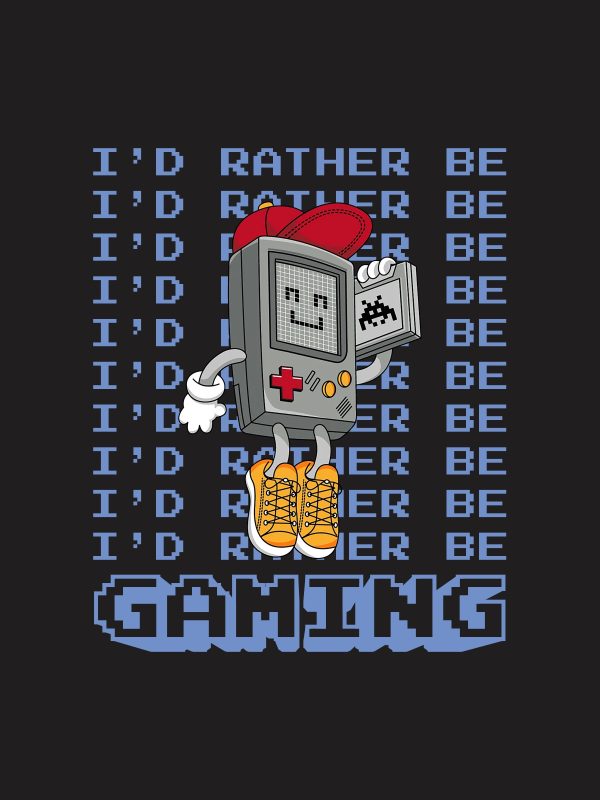 I'd Rather Be Gaming - Gaming Quotes Tshirt - Black - Image 3