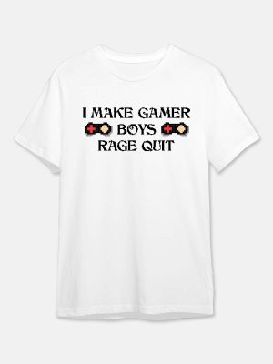 Rage Quit - Gaming Quotes T-Shirt - White