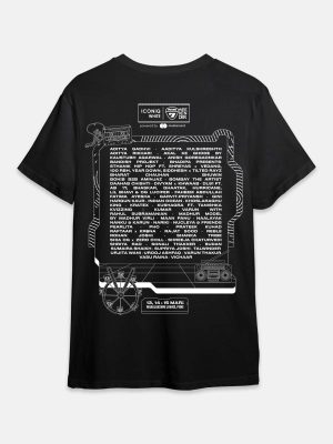 FERRIS WHEEL POCKET LINE UP - NH7 Oversized T-Shirt 240 GSM - Black