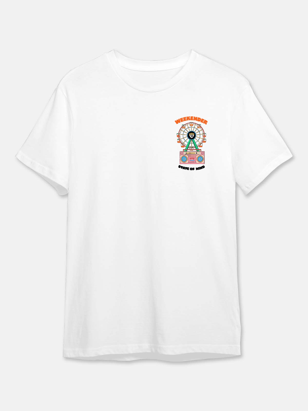 FERRIS WHEEL POCKET LINE UP - NH7 Oversized T-Shirt 240 GSM - White