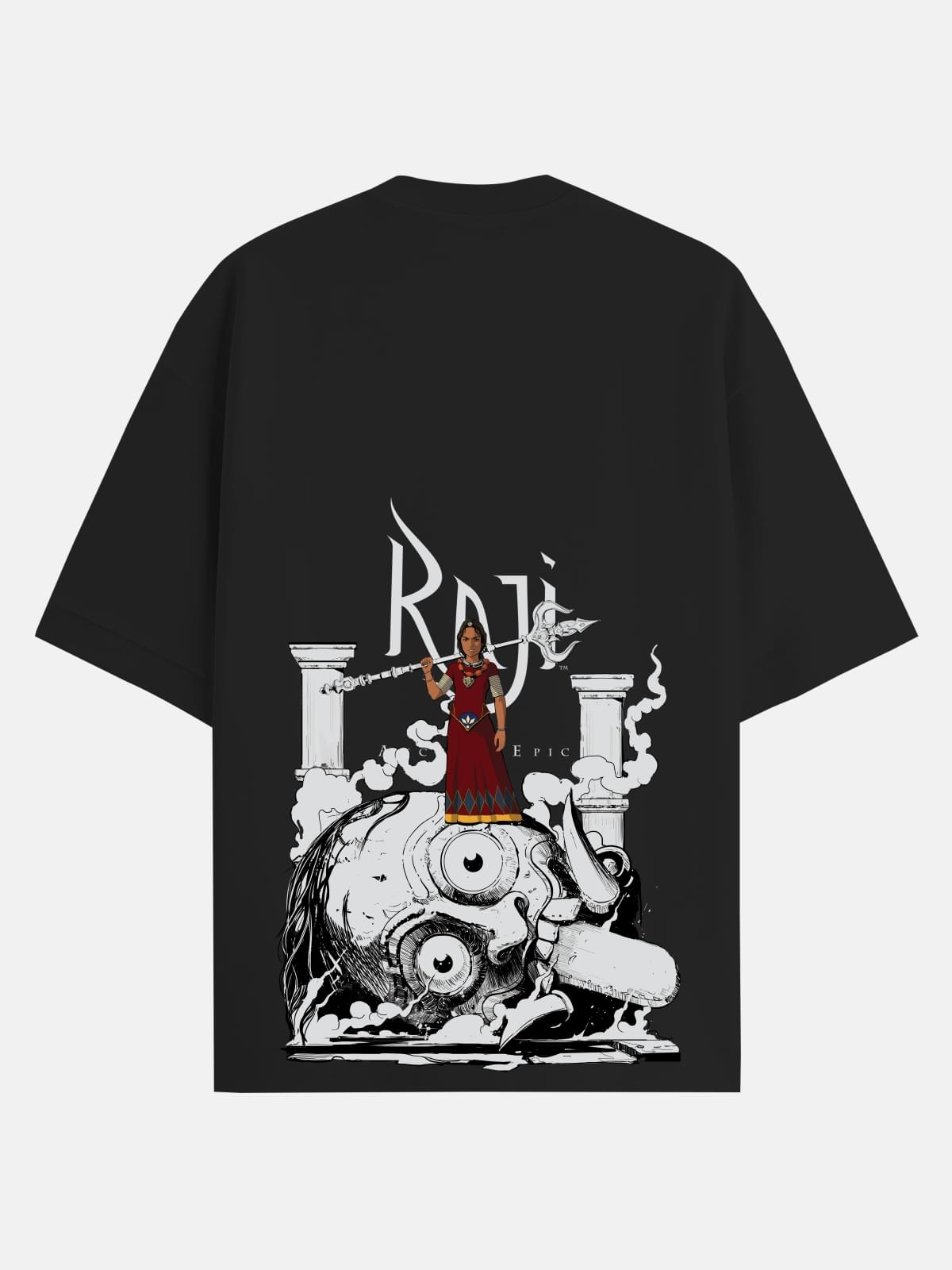 Raji Skull Conquered - Oversized Exclusive T-shirt-Black