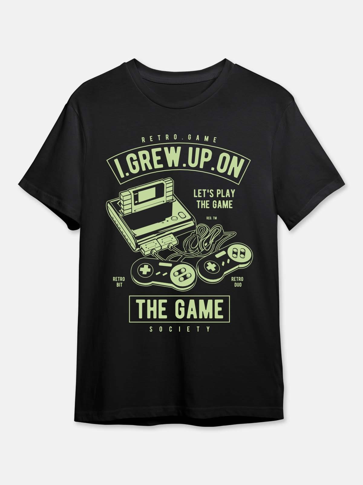I Grew Upon the Game - Gaming Quotes Tshirt - Black
