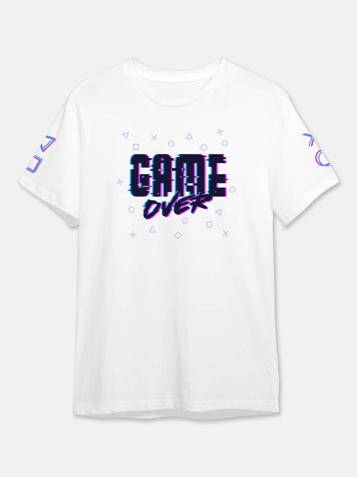 Game Over - Gaming Quotes Tshirt - White